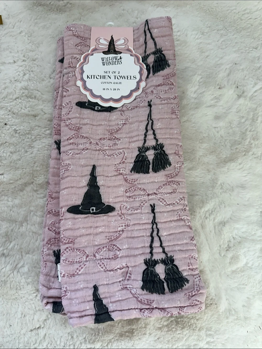 Willow wonders Halloween witch set of 2 kitchen towels